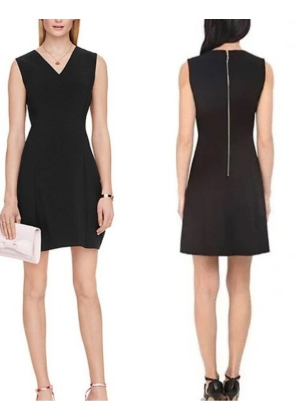 Kate Spade Black Sleeveless V-Neck A-Line Dress